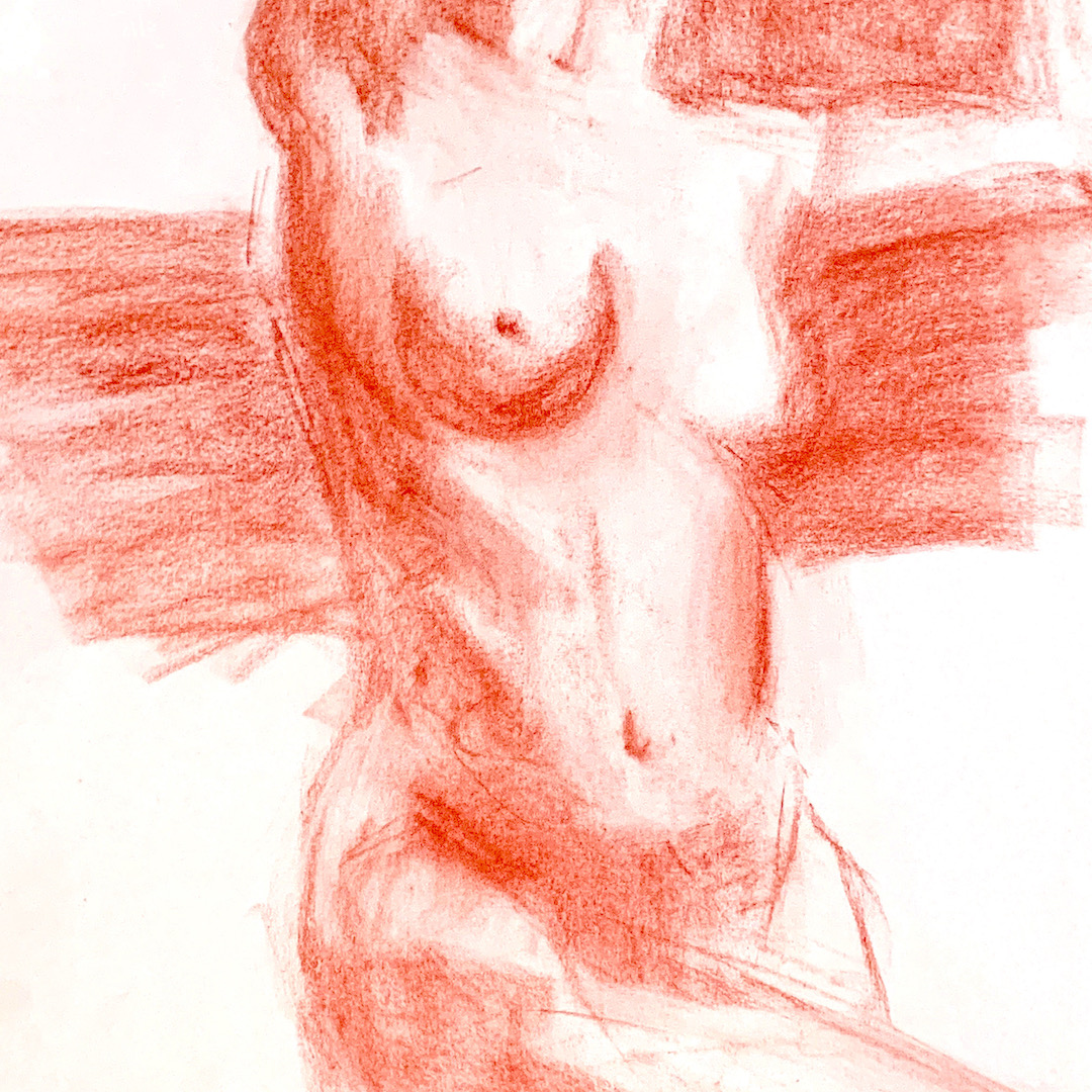 Conte Crayon Figure Drawing